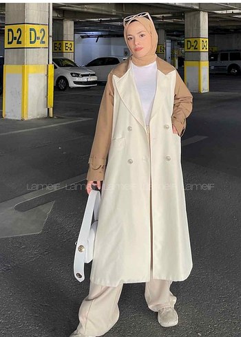 Camel Renkli Uzun Belden Kemerli Kadın Trençkot - Görsel 6