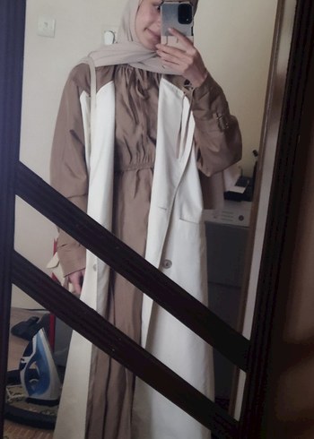 Camel Renkli Uzun Belden Kemerli Kadın Trençkot - Görsel 2