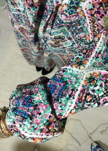 Renkli Bohem Uzun Hamile Etek - Görsel 5