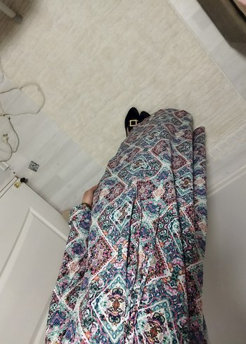 Renkli Bohem Uzun Hamile Etek - Görsel 3