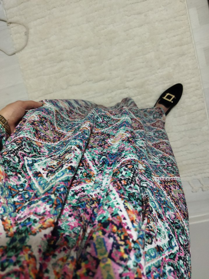 Renkli Bohem Uzun Hamile Etek - Görsel 4