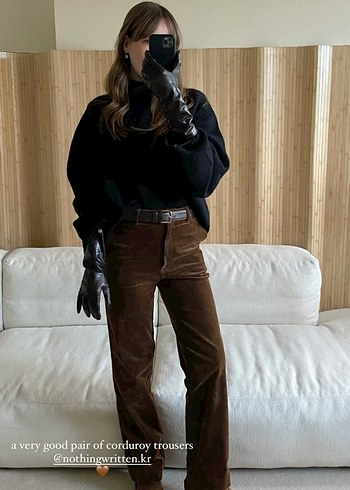 Kahverengi kadife pantolon - Görsel 2