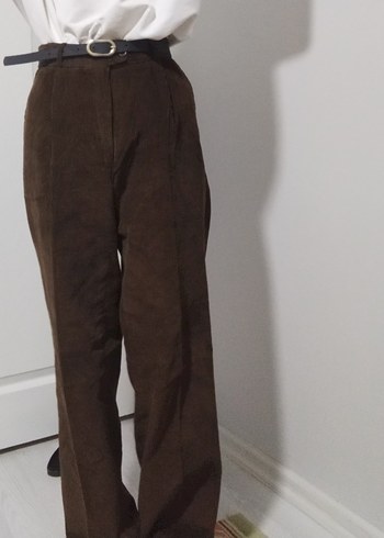 Kahverengi kadife pantolon - Görsel 3