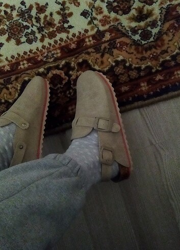 Bej terlik mantar terlik bej sandalet - Görsel 6