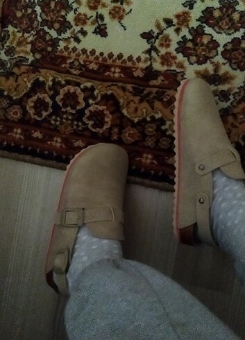 Bej terlik mantar terlik bej sandalet - Görsel 7