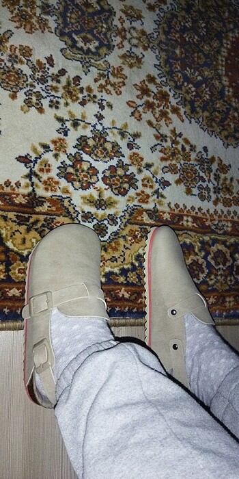 Bej terlik mantar terlik bej sandalet - Görsel 13