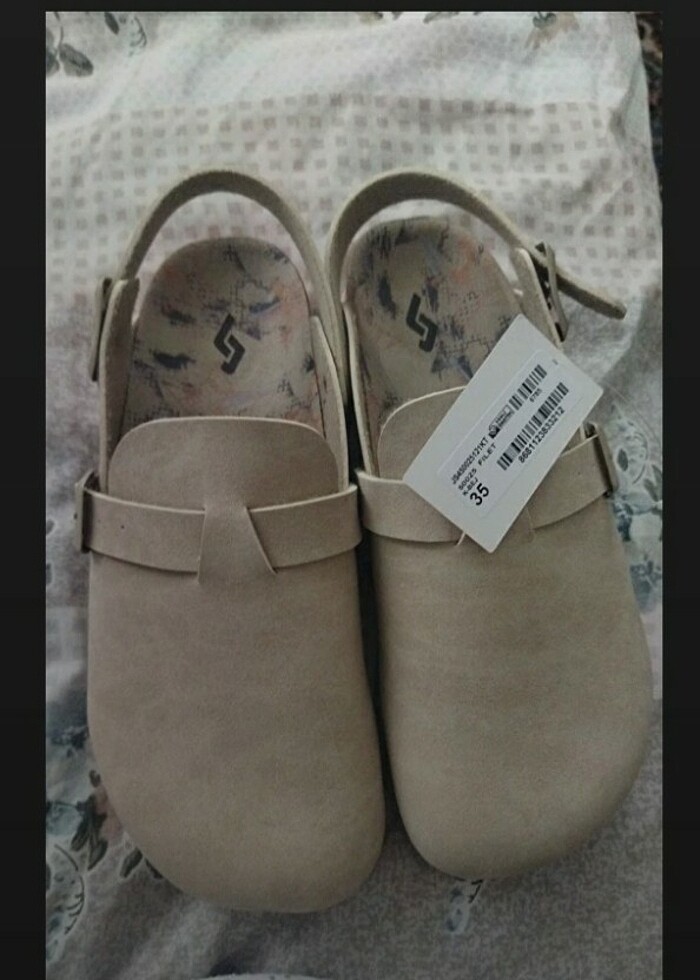 Bej terlik mantar terlik bej sandalet - Görsel 2