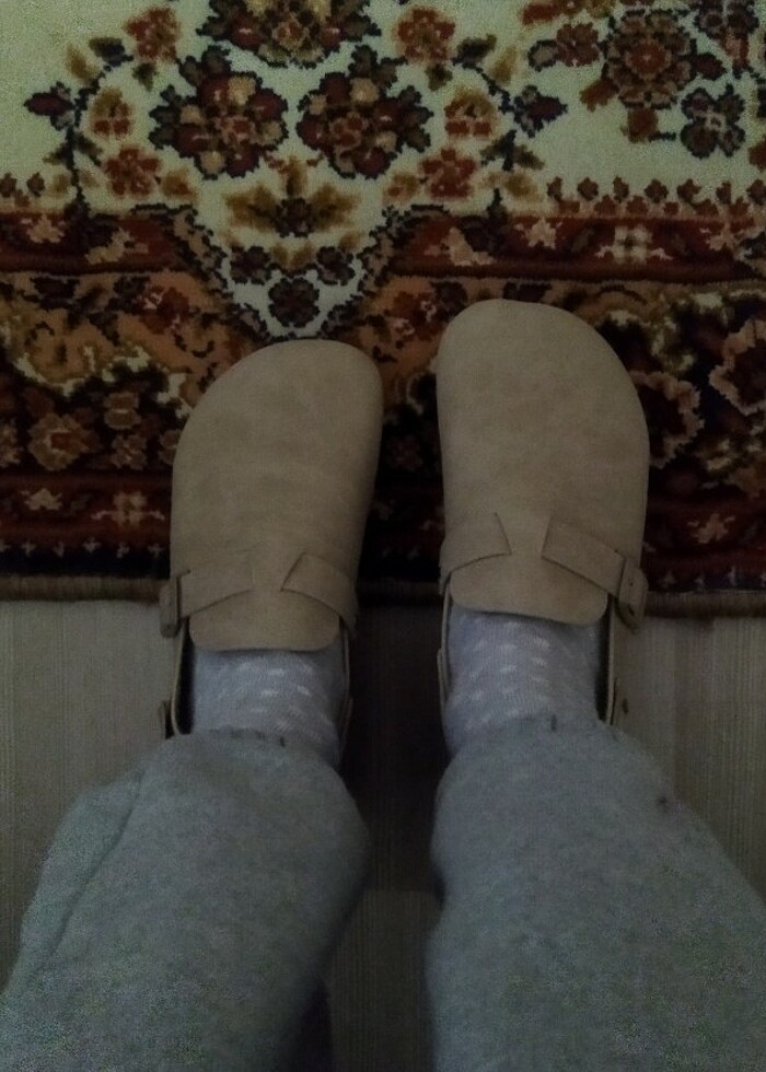 Bej terlik mantar terlik bej sandalet - Görsel 4