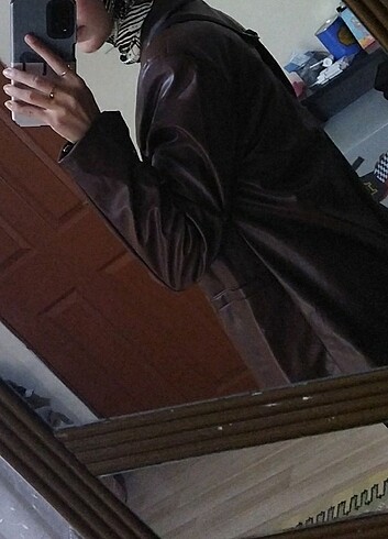 Kahverengi deri ceket - Görsel 7