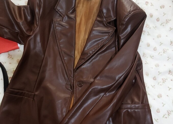 Kahverengi deri ceket - Görsel 11