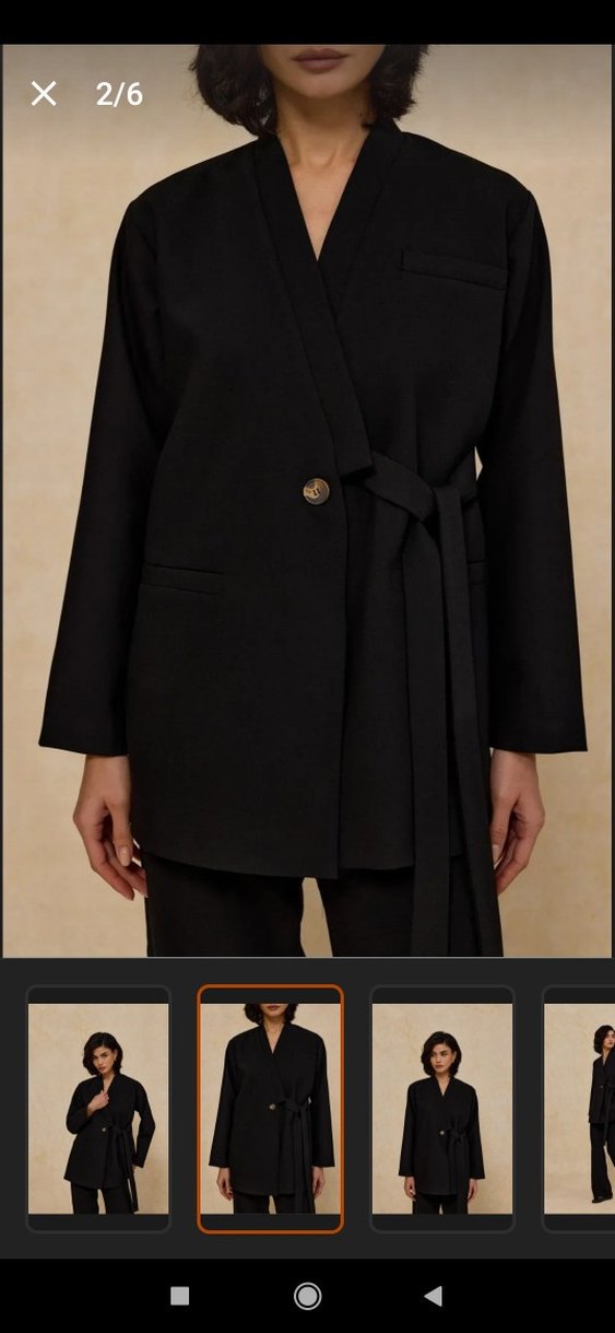 Siyah Kuşaklı Kadın Blazer Ceket - Görsel 3