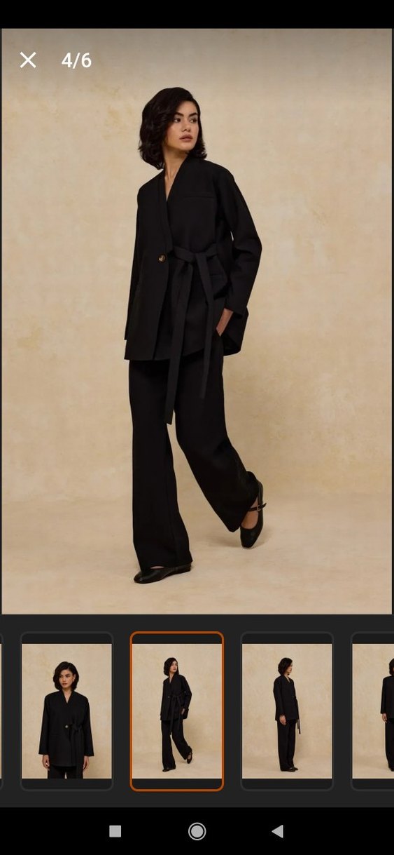 Siyah Kuşaklı Kadın Blazer Ceket - Görsel 5