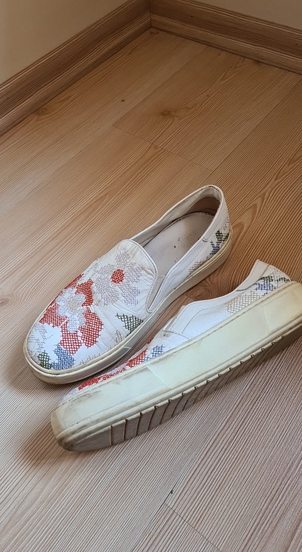 Nakışlı Beyaz Kadın Espadril Ayakkabı - Görsel 2