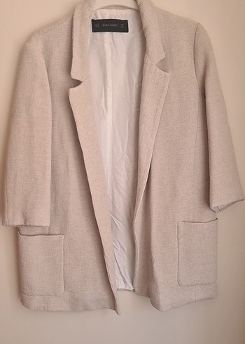 Zara Bej Uzun Kollu Rahat Blazer Ceket