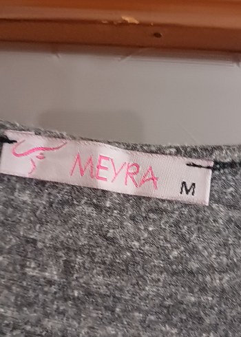 m Beden gri Renk Gri V Yaka Kemerli Uzun Rahat Elbise