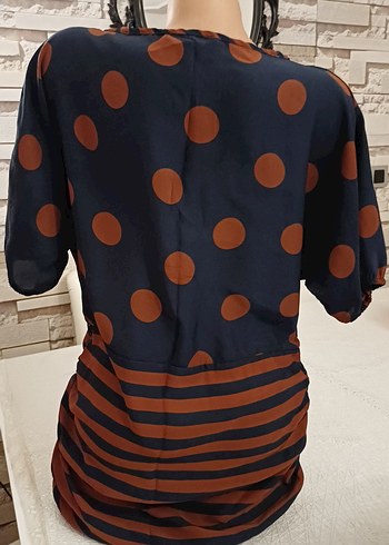 38 Beden Bohem Tarz Polka Noktalı Kadın Bluz
