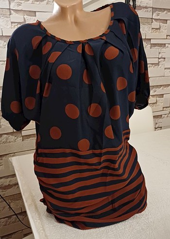 Bohem Tarz Polka Noktalı Kadın Bluz