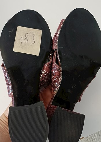 36 Beden bordo Renk Bordo Yılan Desenli Dolgu Topuklu Kadın Terlik