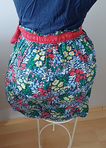 Çiçekli Renkli Mini Hamile Eteği - Görsel 5