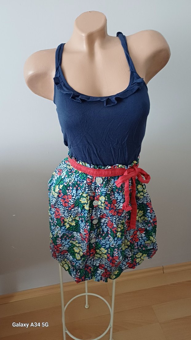 Çiçekli Renkli Mini Hamile Eteği - Görsel 2