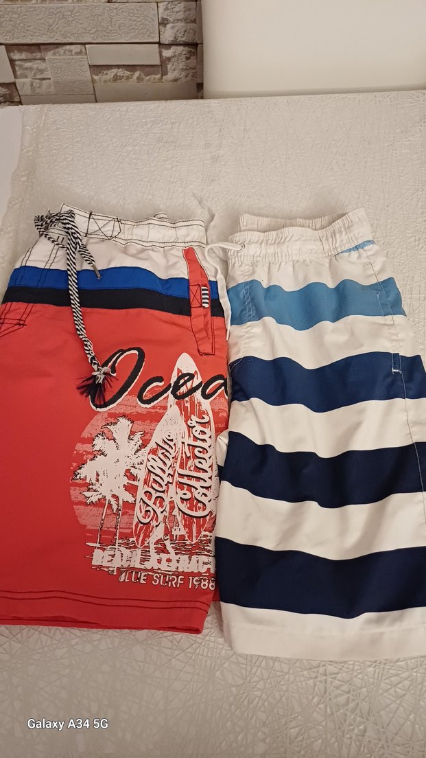 Renkli Baskılı Kemerli Erkek Deniz Şortu - Görsel 3