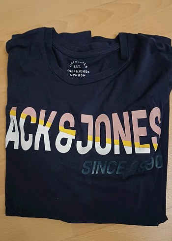 Jack & Jones Baskılı Koyu Mavi Erkek Tişört