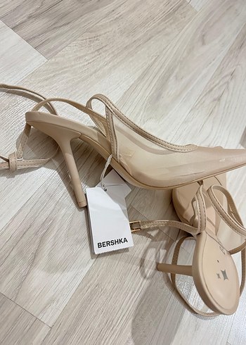 Bej Stiletto Topuklu Kadın Abiye Ayakkabı