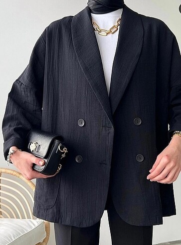 Siyah oversize ceket