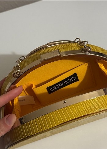 Derimod Sarı Yılan Derisi Desenli Kadın Çanta - Görsel 3