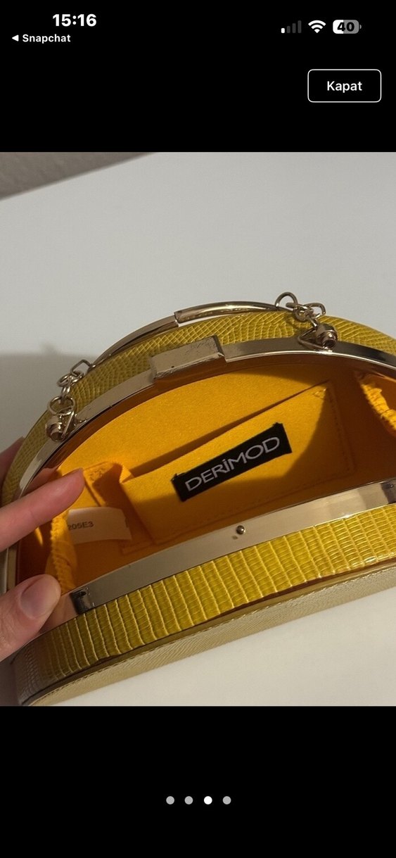 Derimod Sarı Yılan Derisi Desenli Kadın Çanta - Görsel 3