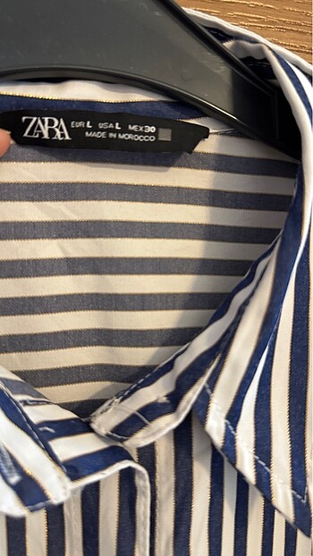 Zara laci parıltılı çizgili gömlek - Görsel 5
