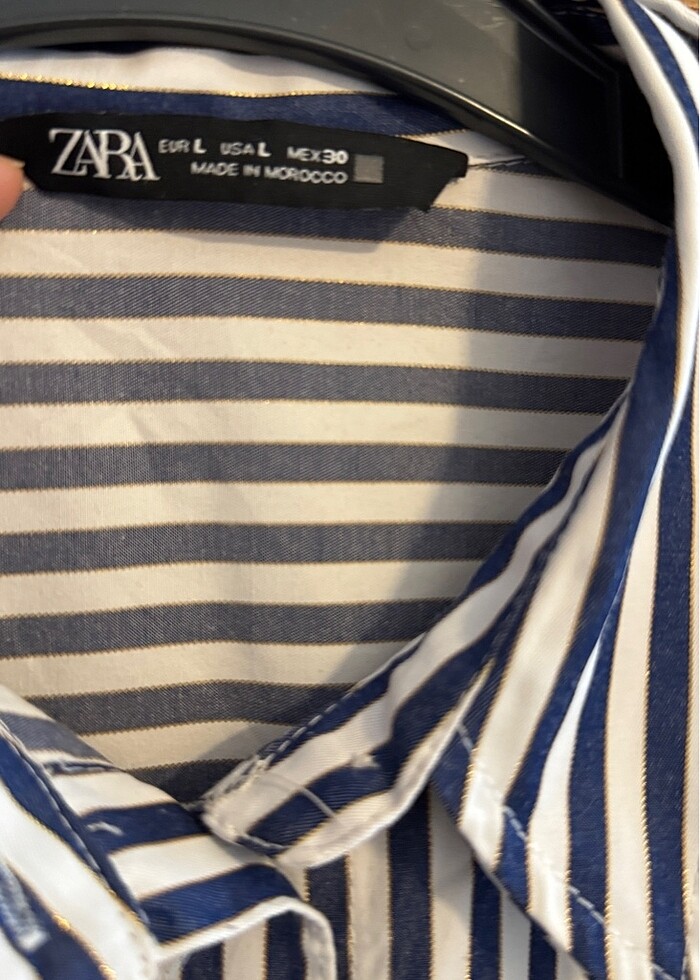 Zara laci parıltılı çizgili gömlek - Görsel 5