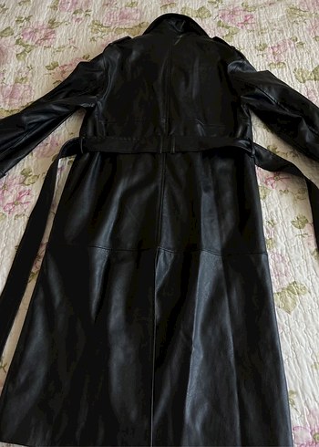 Bershka deri trençkot - Görsel 7