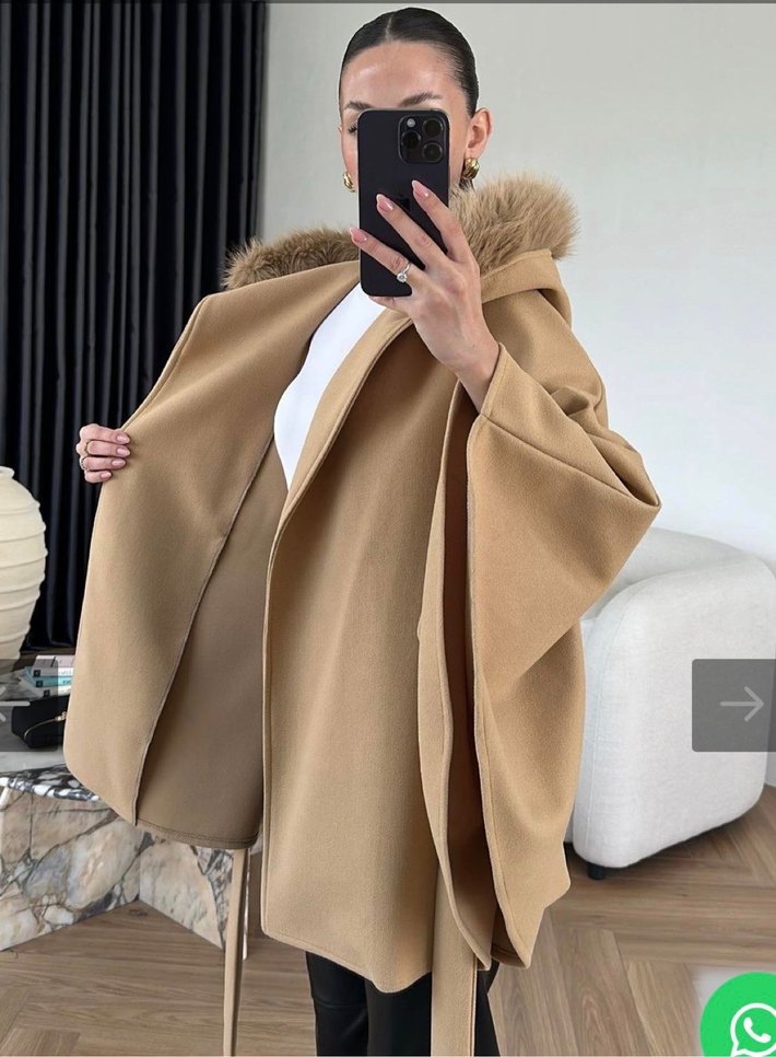 Kürklü panço - Görsel 4