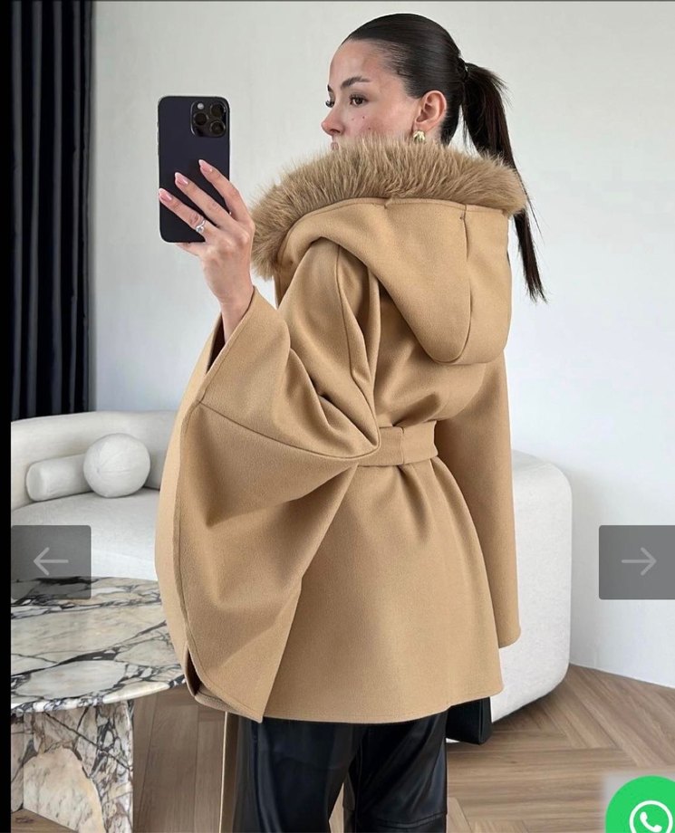 Kürklü panço - Görsel 2