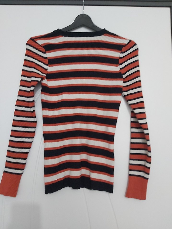 ADL Çizgili İnce Triko Kadın Kazak - Görsel 2