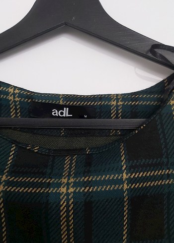 ADL Düğmeli Kareli Midi Kadın Elbise - Görsel 3