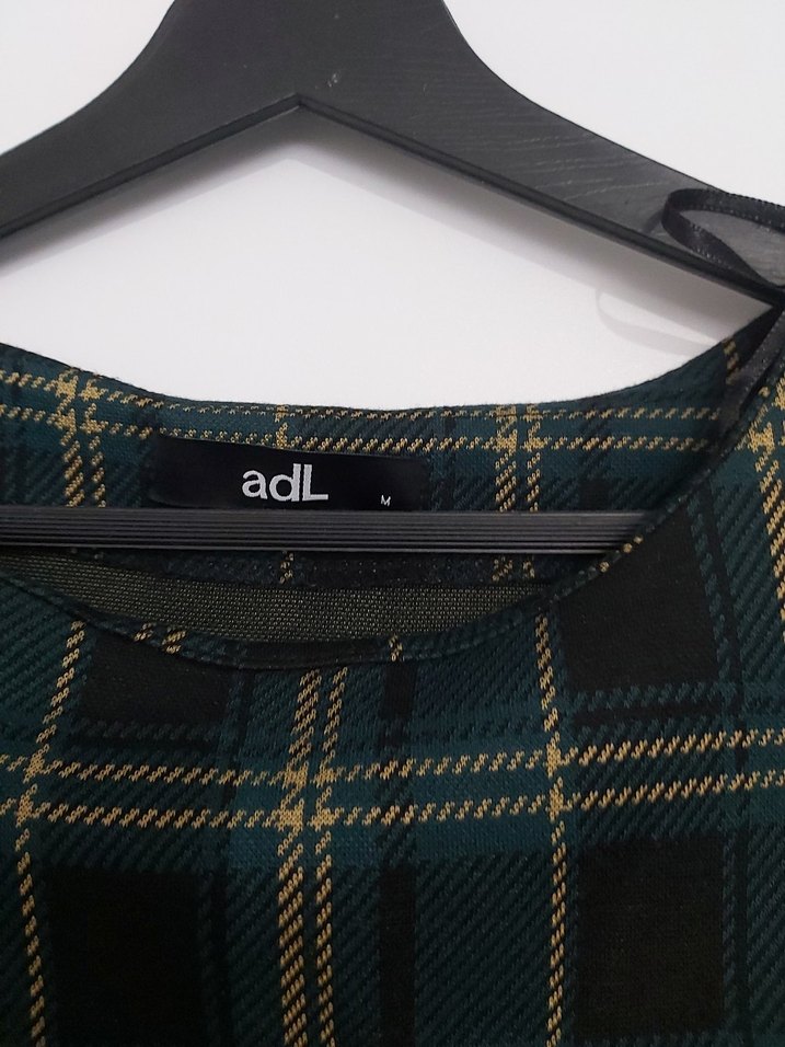 ADL Düğmeli Kareli Midi Kadın Elbise - Görsel 3