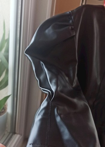 Siyah deri elbise - Görsel 10