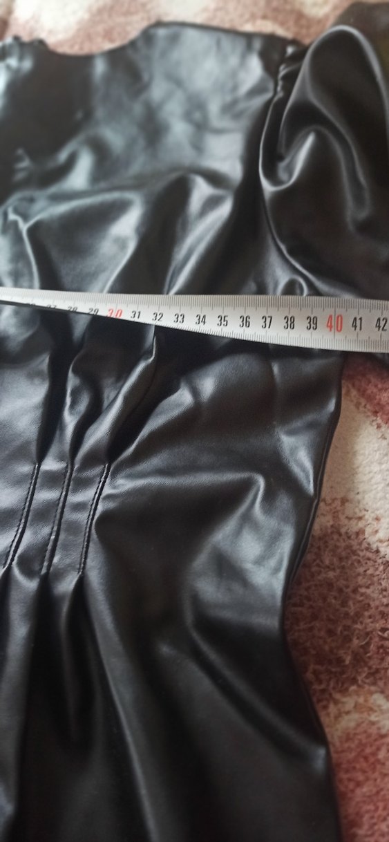 Siyah deri elbise - Görsel 4