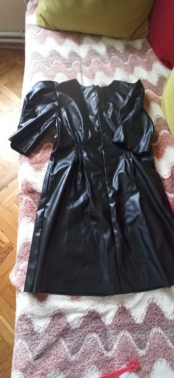 Siyah deri elbise - Görsel 2