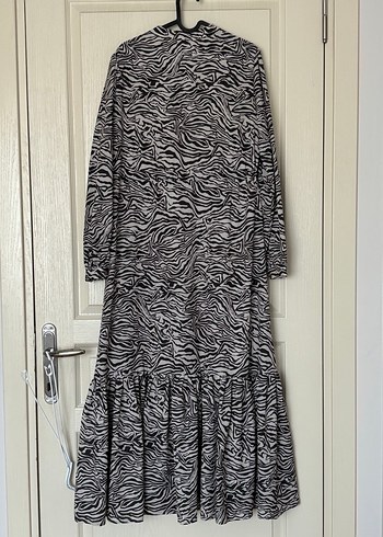 Manuka Zebra Desenli Uzun Bohem Elbise - Görsel 2