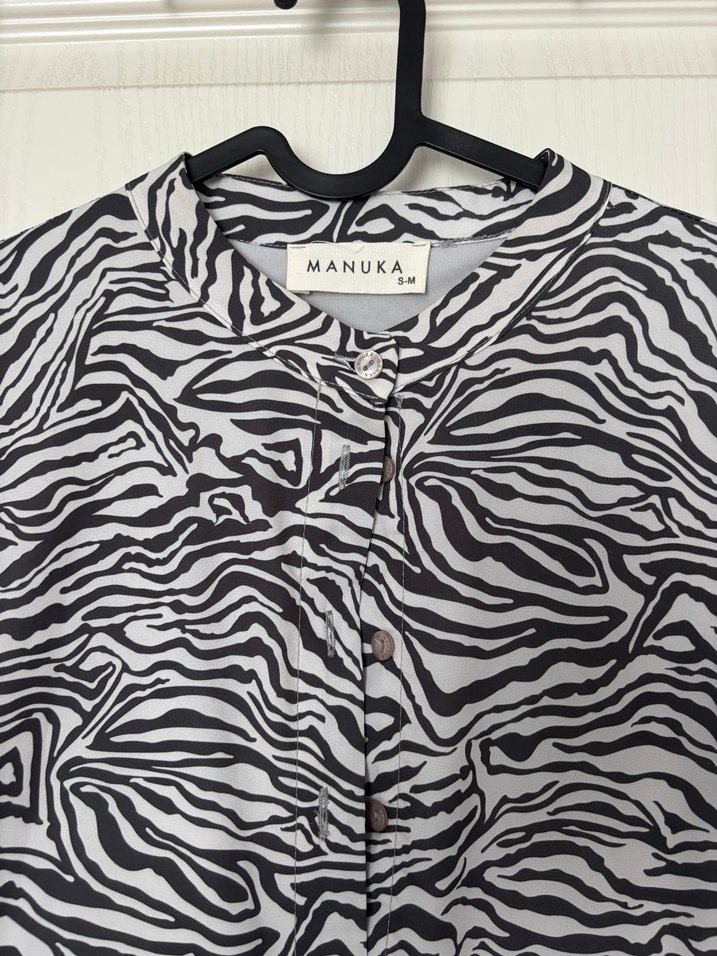 Manuka Zebra Desenli Uzun Bohem Elbise - Görsel 3