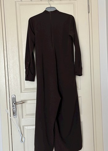 Fahhar design Uzun Siyah Keten Drapeli Kadın Elbise - Görsel 3