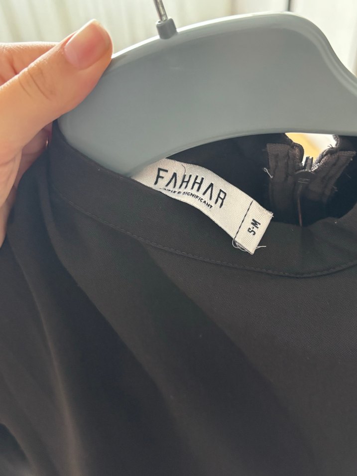 Fahhar design Uzun Siyah Keten Drapeli Kadın Elbise - Görsel 2