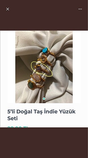 doğal taş indie yüzük