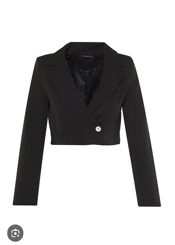 Düğmeli Siyah Kadın Midi Blazer