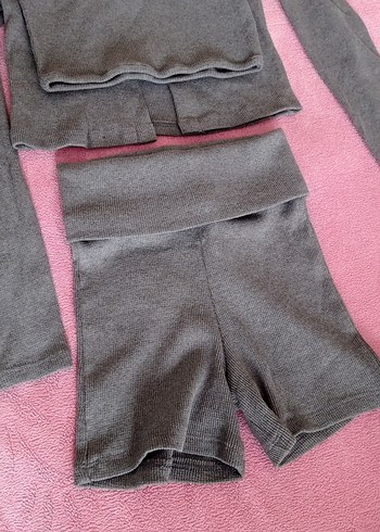 3 lü Takım şort crop hırka - Görsel 3