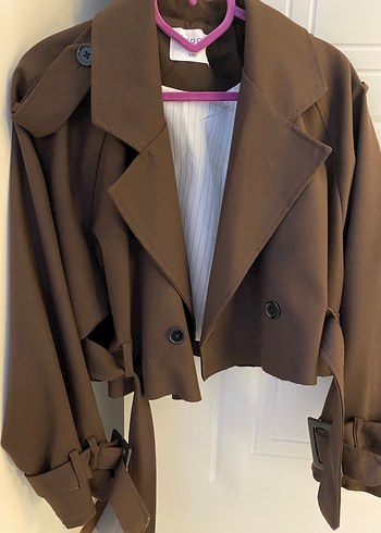 Zara Düğmeli Kahverengi Midi Trençkot