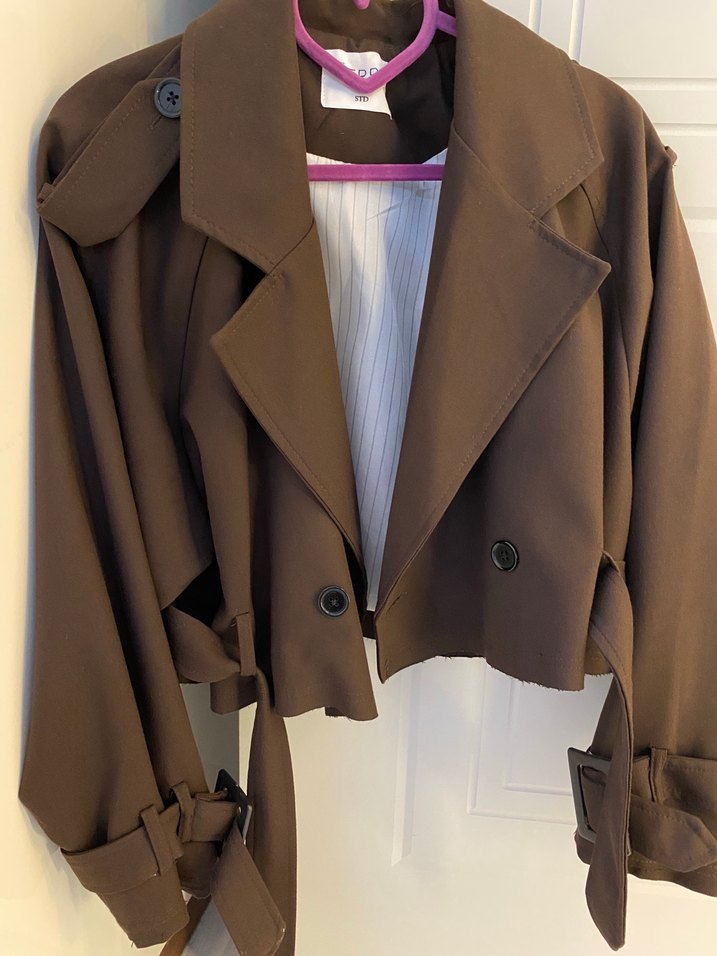 Düğmeli Kahverengi Midi Trençkot - Görsel 3